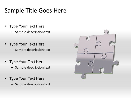 Puzzle 4b Gray PowerPoint PPT Slide design