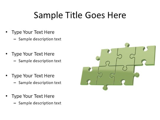 Puzzle 6b Green PowerPoint PPT Slide design