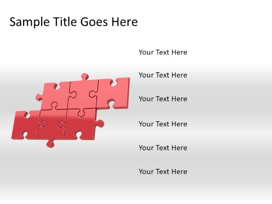 Puzzle 6b Red PowerPoint PPT Slide design