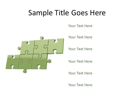 Puzzle 6c Green PowerPoint PPT Slide design