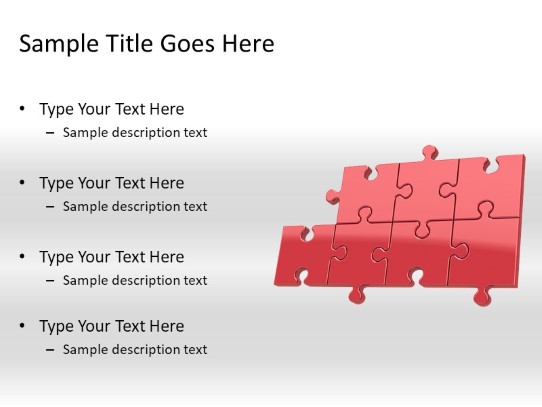 Puzzle 7a Red PowerPoint PPT Slide design
