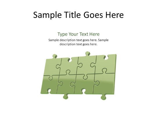 Puzzle 8b Green PowerPoint PPT Slide design