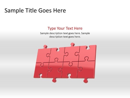 Puzzle 8c Red PowerPoint PPT Slide design