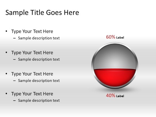 Ball Fill Red 40c PowerPoint PPT Slide design