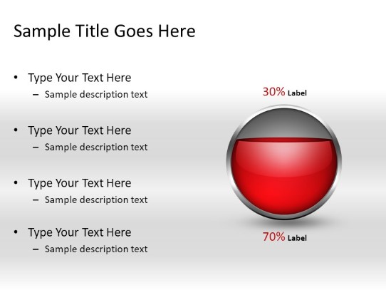 Ball Fill Red 70c PowerPoint PPT Slide design