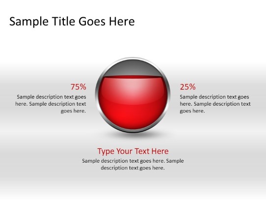 Ball Fill Red 75b PowerPoint PPT Slide design