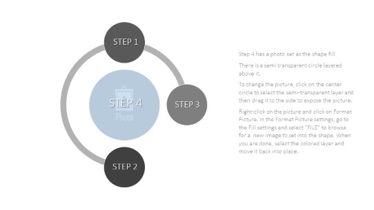 circle steps with photo 2 PowerPoint PPT Slide design