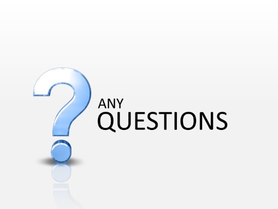 Any Questions Blue PowerPoint PPT Slide design