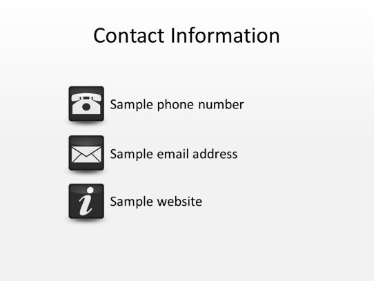Contact Information Icons PowerPoint PPT Slide design