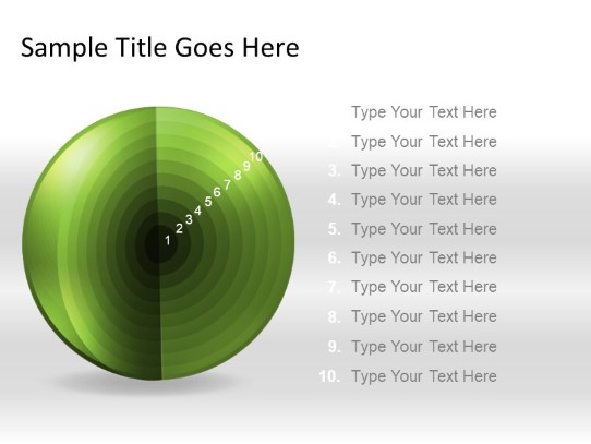 Targetsphere A 10green PowerPoint PPT Slide design