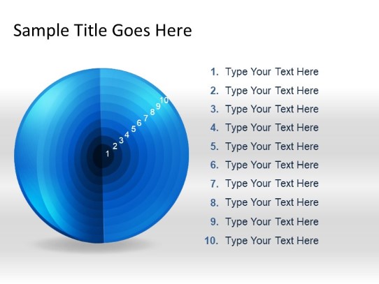 Targetsphere A 10lightblue PowerPoint PPT Slide design