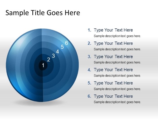 Targetsphere A 6blue PowerPoint PPT Slide design