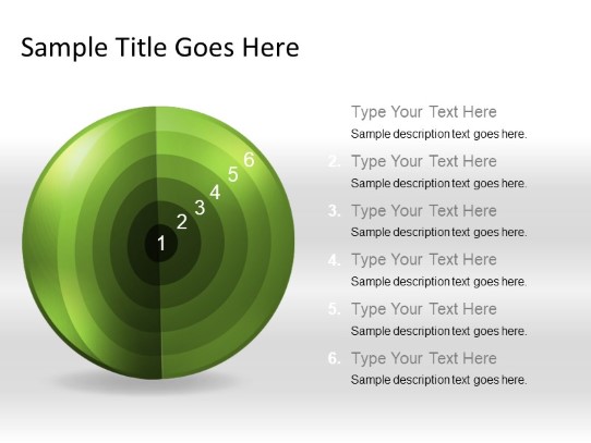 Targetsphere A 6green PowerPoint PPT Slide design