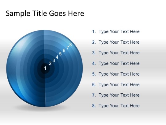 Targetsphere A 8blue PowerPoint PPT Slide design