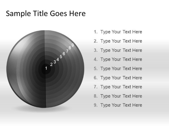 Targetsphere A 9gray PowerPoint PPT Slide design