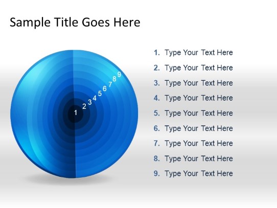 Targetsphere A 9lightblue PowerPoint PPT Slide design