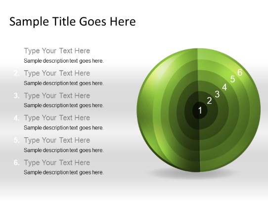 Targetsphere B 6green PowerPoint PPT Slide design