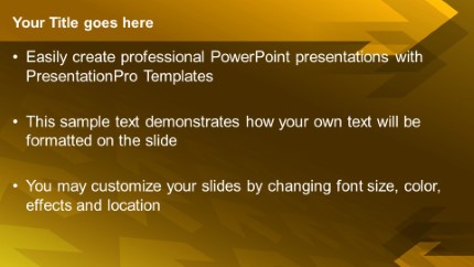 Arrow Gold Widescreen PowerPoint Template text slide design