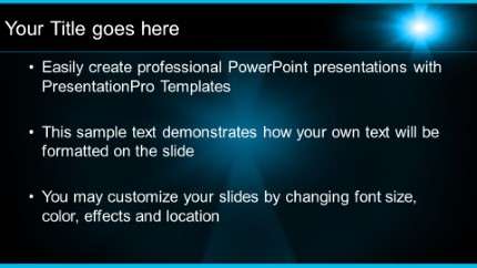 Lightray Blue Widescreen PowerPoint Template text slide design