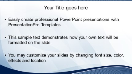 Modern Wave Blue Widescreen PowerPoint Template text slide design