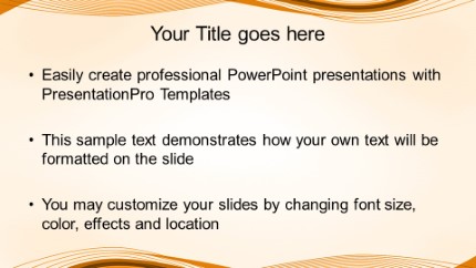 Motion Wave Orange Widescreen PowerPoint Template text slide design