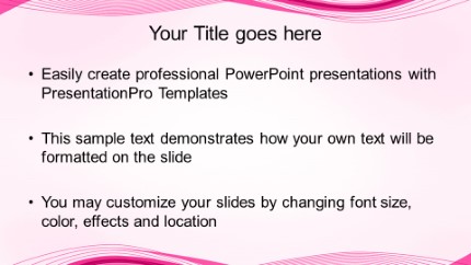 Motion Wave Pink1 Widescreen PowerPoint Template text slide design