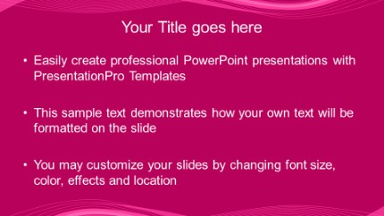 Motion Wave Pink2 Widescreen PowerPoint Template text slide design