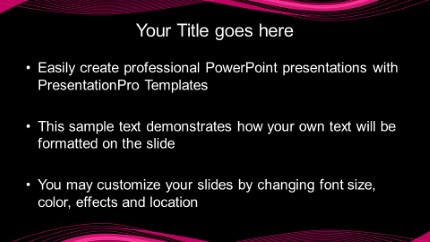 Motion Wave Pink3 Widescreen PowerPoint Template text slide design