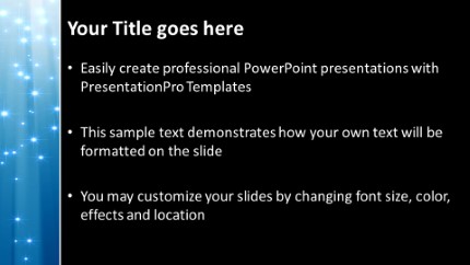 Shimmering Light Blue Widescreen PowerPoint Template text slide design