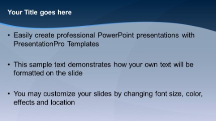 Swooshy Blue Widescreen PowerPoint Template text slide design