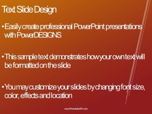 Diagonal Rays Red PowerPoint Template text slide design