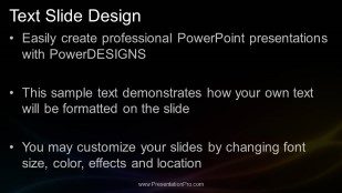 Glowing Light Waves 01 Widescreen PowerPoint Template text slide design