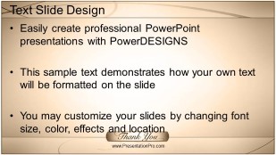 Thankyou 01 Tan Widescreen PowerPoint Template text slide design