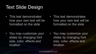 Glowing Light Waves 01 Widescreen PowerPoint Template text slide design