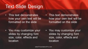 Red Satin 01 Widescreen PowerPoint Template text slide design