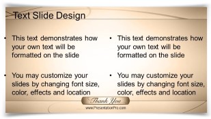Thankyou 02 Tan Widescreen PowerPoint Template text slide design