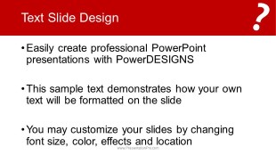 Big Question Red Widescreen PowerPoint Template text slide design