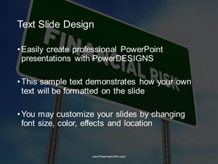 Financial Risk Sign PowerPoint Template text slide design