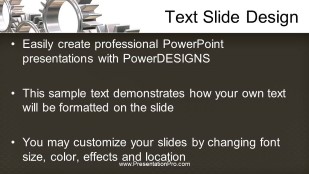 Interlocking Gears Widescreen PowerPoint Template text slide design