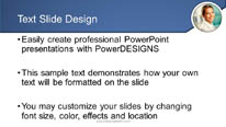 Successful Female Blue Widescreen PowerPoint Template text slide design