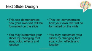 Chat Bubble Teal Widescreen PowerPoint Template text slide design