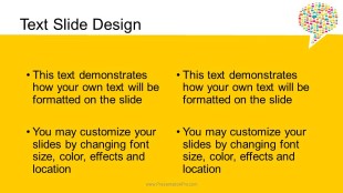 Chat Bubble Yellow Widescreen PowerPoint Template text slide design