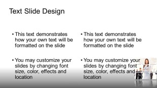Global Team Leader Female Gray Widescreen PowerPoint Template text slide design