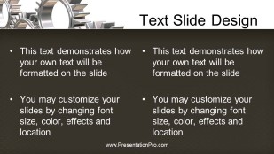 Interlocking Gears Widescreen PowerPoint Template text slide design