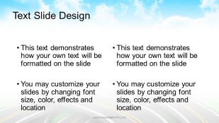 Roads In Clouds Widescreen PowerPoint Template text slide design