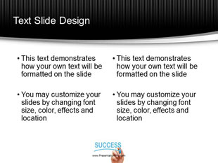 Success On White Board Black PowerPoint Template text slide design