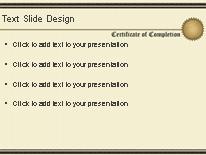Certificate Of Completion PowerPoint Template text slide design