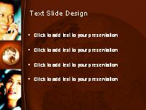 Global Communication Brown PowerPoint Template text slide design