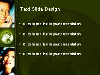 Global Communication Gold PowerPoint Template text slide design