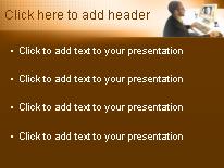 Video Conference Orange PowerPoint Template text slide design